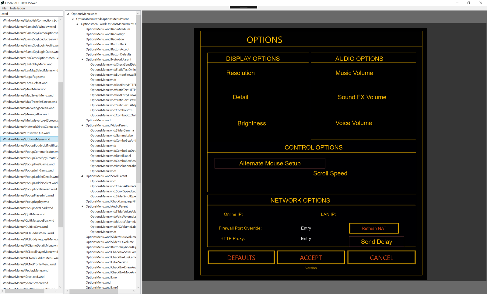 GUI - Options